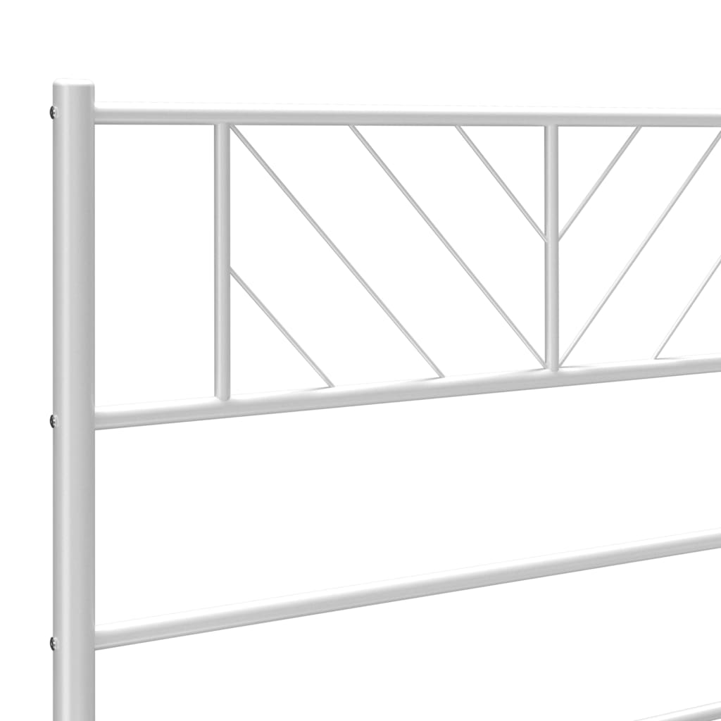 vidaXL Metal Bed Frame with Headboard White 39.4"x74.8" Twin-6