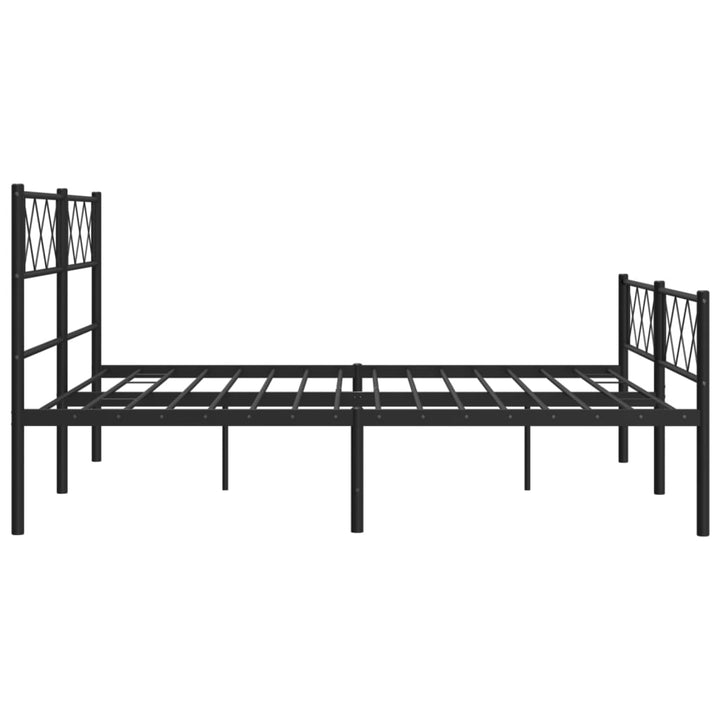 vidaXL Metal Bed Frame with Headboard and Footboard Black 59.1"x78.7"-4