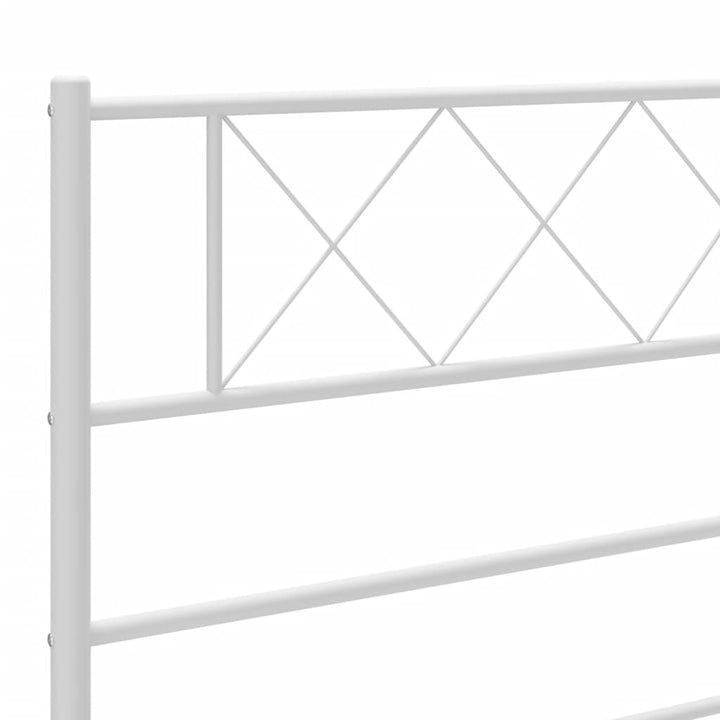 vidaXL Metal Bed Frame with Headboard and Footboard White 39.4"x78.7"-6