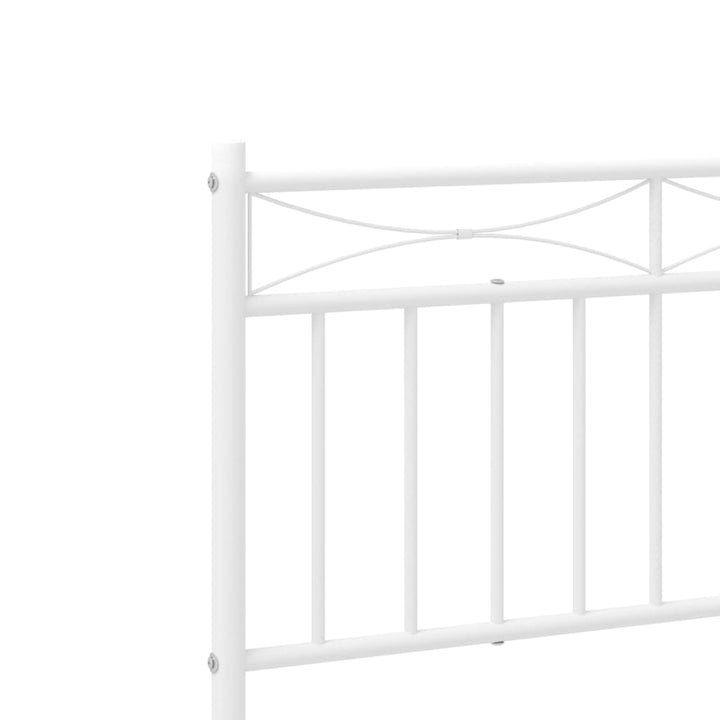 vidaXL Metal Bed Frame with Headboard and Footboard White 39.4"x78.7"-6