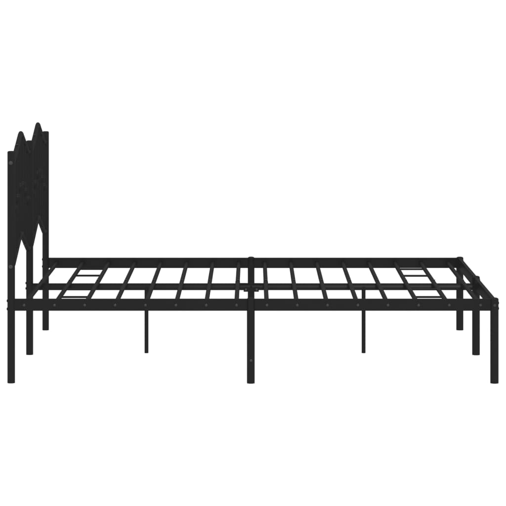vidaXL Metal Bed Frame with Headboard Black 59.1"x78.7"-4