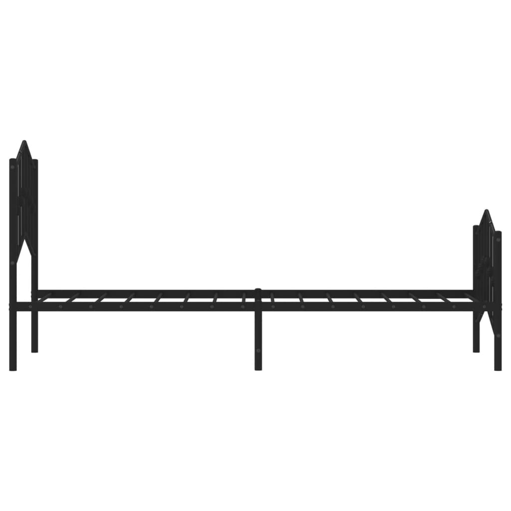 vidaXL Metal Bed Frame with Headboard and Footboard Black 39.4"x78.7"-4
