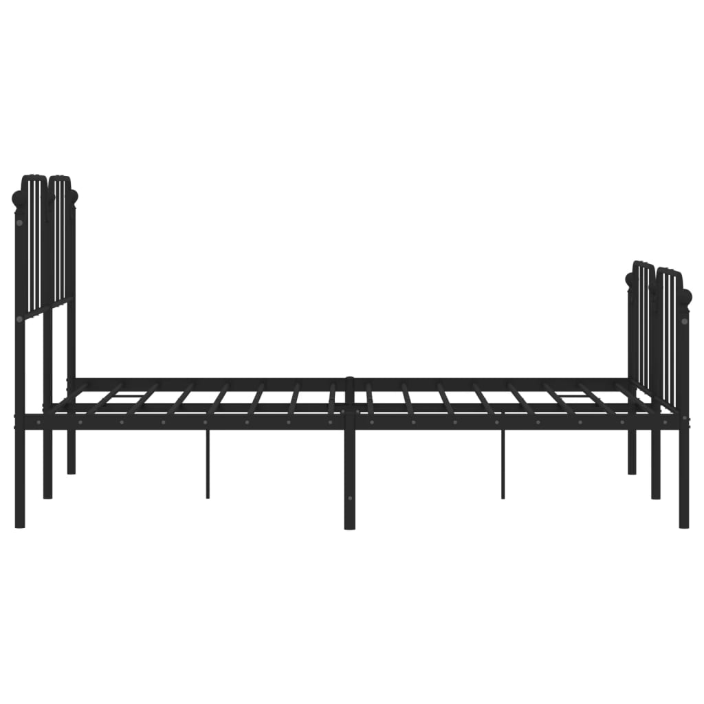 vidaXL Metal Bed Frame with Headboard and Footboard Black 53.1"x74.8"-4