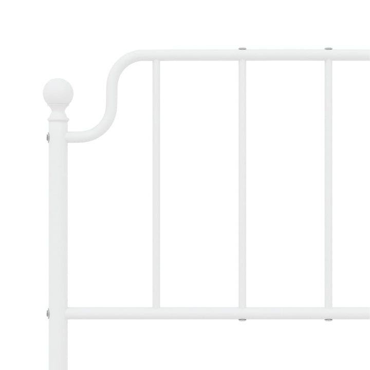 vidaXL Metal Bed Frame with Headboard White 59.1"x78.7"-6