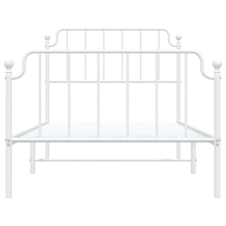 vidaXL Metal Bed Frame with Headboard and Footboard White 39.4"x74.8" Twin-3