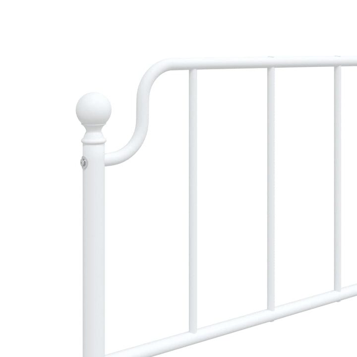 vidaXL Metal Bed Frame with Headboard and Footboard White 39.4"x74.8" Twin-6