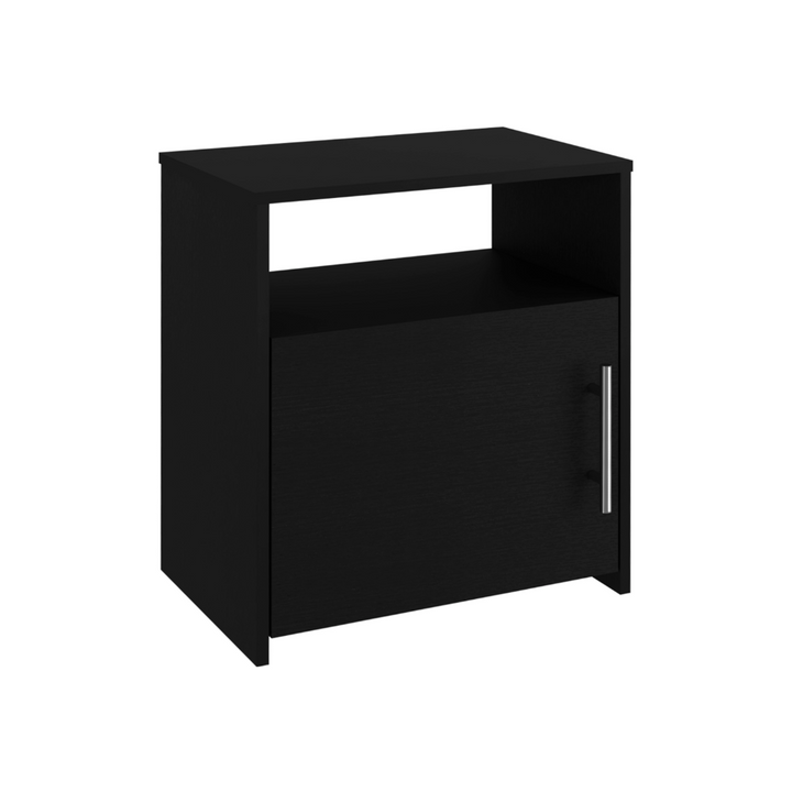 Nightstand Cuarzz, One Cabinet, Black Wengue Finish-5