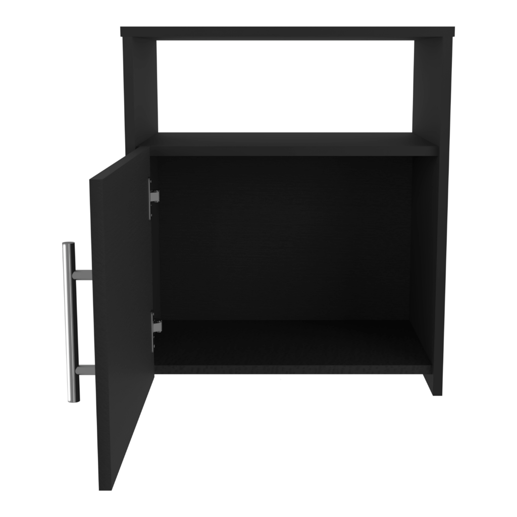 Nightstand Cuarzz, One Cabinet, Black Wengue Finish-3