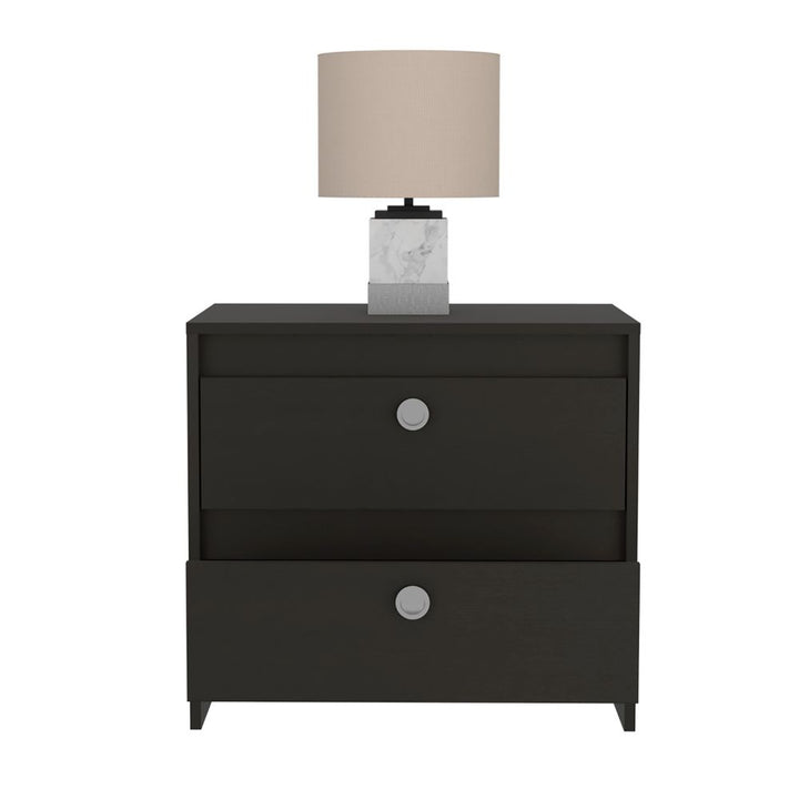 Nightstand Dreams, Two Drawers, Black Wengue Finish-2