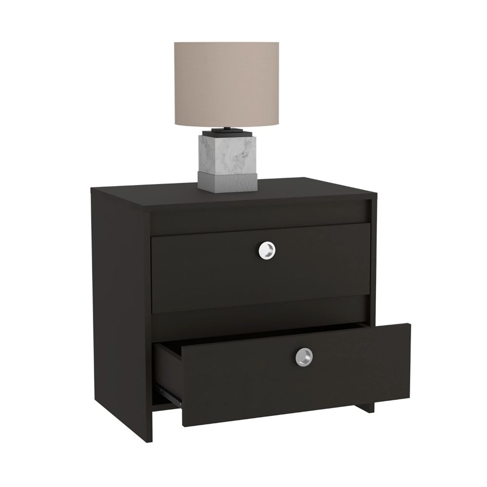 Nightstand Dreams, Two Drawers, Black Wengue Finish-4