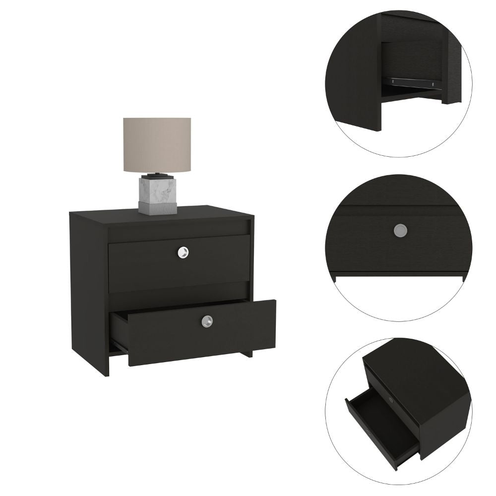 Nightstand Dreams, Two Drawers, Black Wengue Finish-6