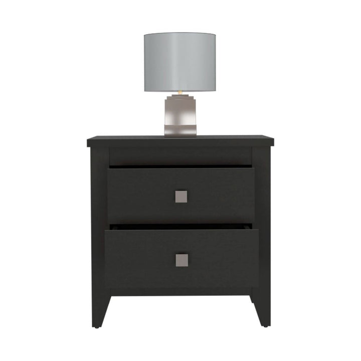 Nightstand More, Two Shelves, Four Legs, Black Wengue Finish-2