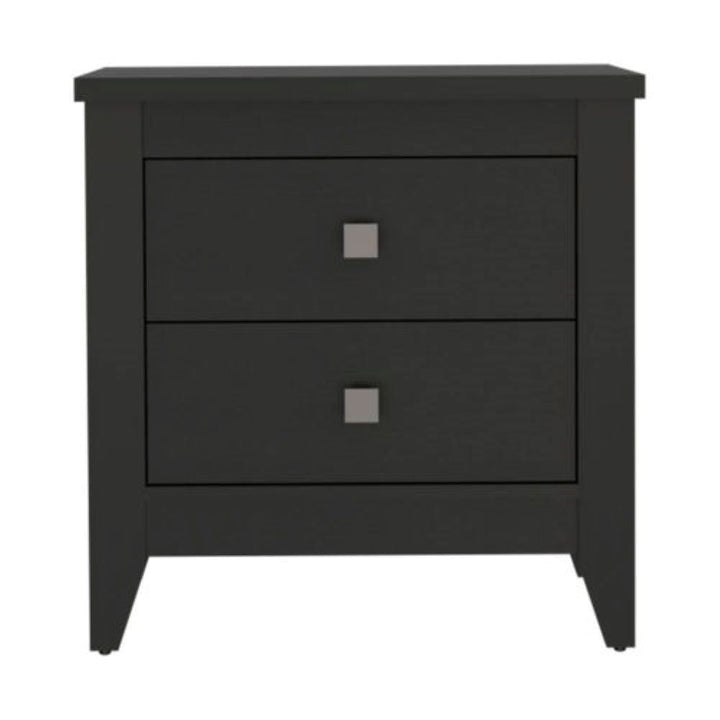 Nightstand More, Two Shelves, Four Legs, Black Wengue Finish-3