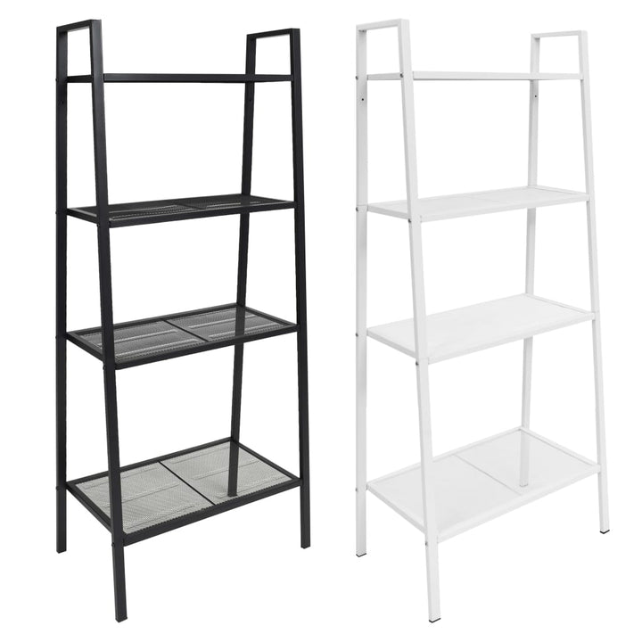 vidaXL Bookshelf Ladder Bookcase Plant Display Shelving Unit 4 Tiers Metal-1
