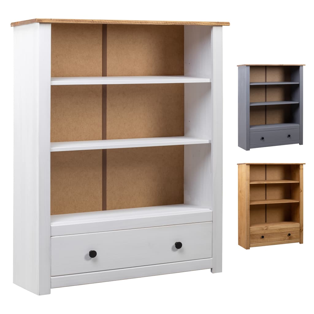 vidaXL Bookshelf Bookcase Decor Shelving Unit Solid Wood Pine Panama Range-9