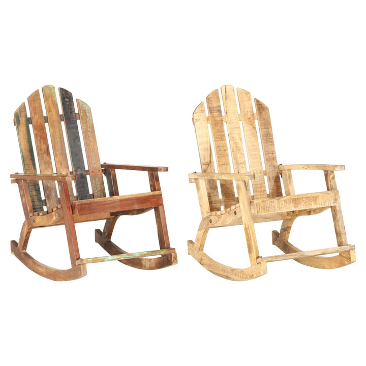 vidaXL Rocking Chair Wooden Adirondack Chair Porch Rocker for Patio Garden-12