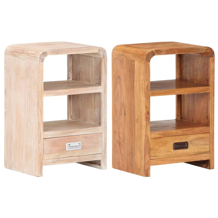 vidaXL Nightstand Storage Bedside Cabinet Bedroom Furniture Solid Wood Acacia-10