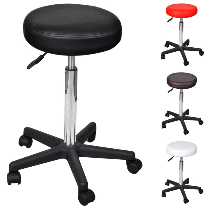 vidaXL Office Chair Swivel Rolling Stool with Wheels for Office Faux Leather-16