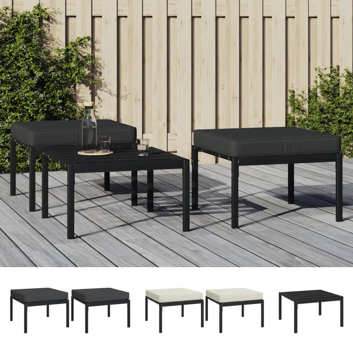 vidaXL Patio Furniture All-Weather Outdoor Metal Coffee Table for Garden Steel-6