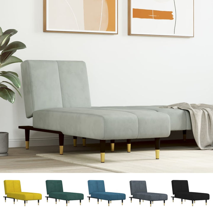 vidaXL Lounger Settee Lounge Sleeper Sofa Chair Bed Living Room Seating Velvet-6