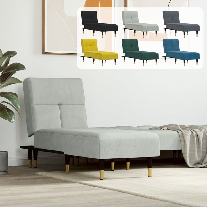 vidaXL Chaise Longue Reclining Chaise Sofa Chair for Living Room Office Velvet-6